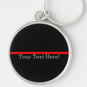 Porte-clés La ligne rouge légère symbolique Votre texte en no