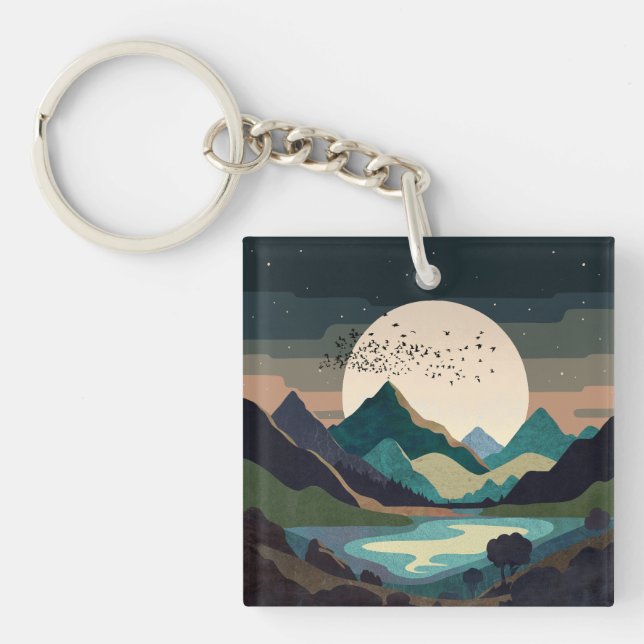 Porte-clés La Lune Sur Le Lac (Devant)