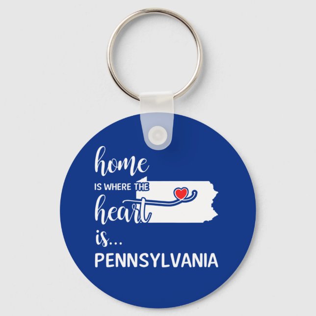 Porte-clés La maison de Pennsylvanie est où le coeur est (Recto)