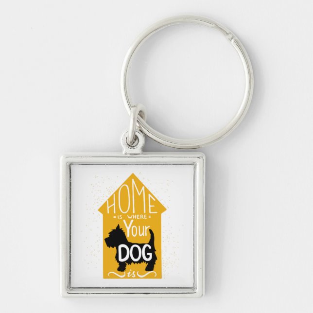 Porte-clés La maison est où le chien est (Devant)