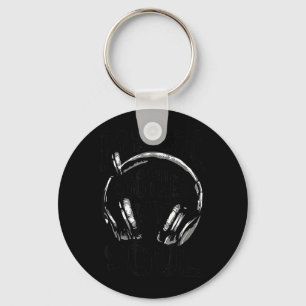 Porte-clés La musique apaise l'âme Vintage Casque Amoureux de