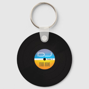 Porte-clés La musique DJ dénomment la couverture de vinyle