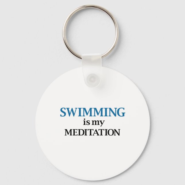 Porte-clés La natation est ma méditation (Recto)