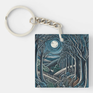 Porte-clés La nuit dans le bois