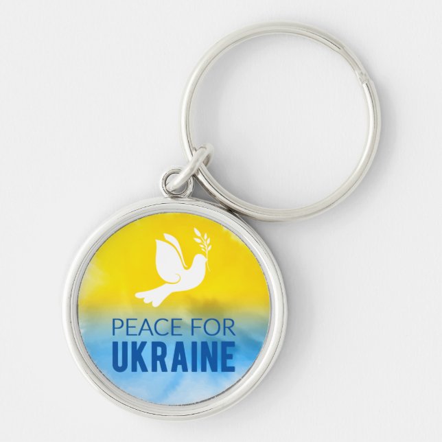 Porte-clés La paix pour l'Ukraine Porte - clé du cycle (Devant)