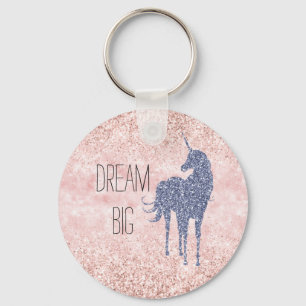 Porte-clés La Parties scintillant de l'Unicorne rose violet G