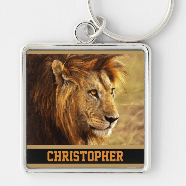 Porte-clés La photographie noble de lion (Devant)