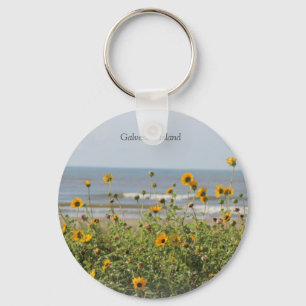 Porte-clés La plage d'île de Galveston fleurit le porte - cl