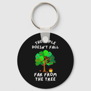 Porte-clés La pomme ne tombe pas loin de la famille des arbre