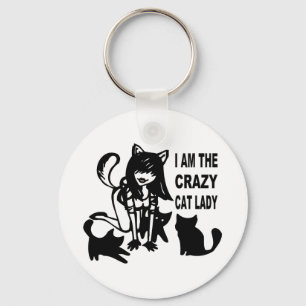 Porte-clés La Porte - clé de la dame du chat fou