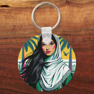 Porte-clés "La reine de la pop saoudienne - Art patrimonial a