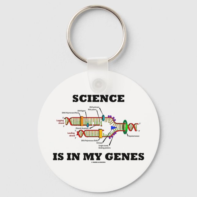 Porte-clés La science est dans mes gènes (réplication de l'AD (Recto)