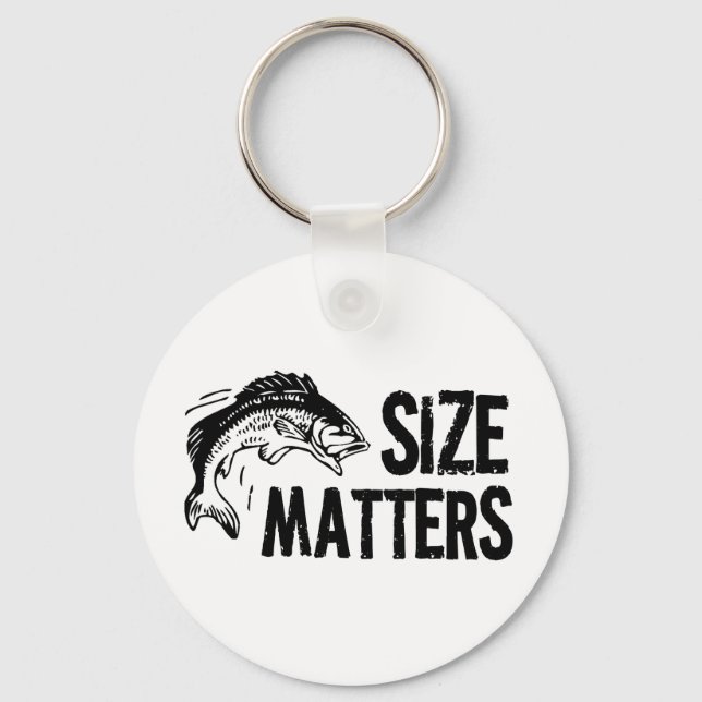 Porte-clés La Taille Compte ! Amusant design de pêche (Recto)