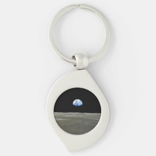 Porte-clés La Terre de Lune dans l'espace noir