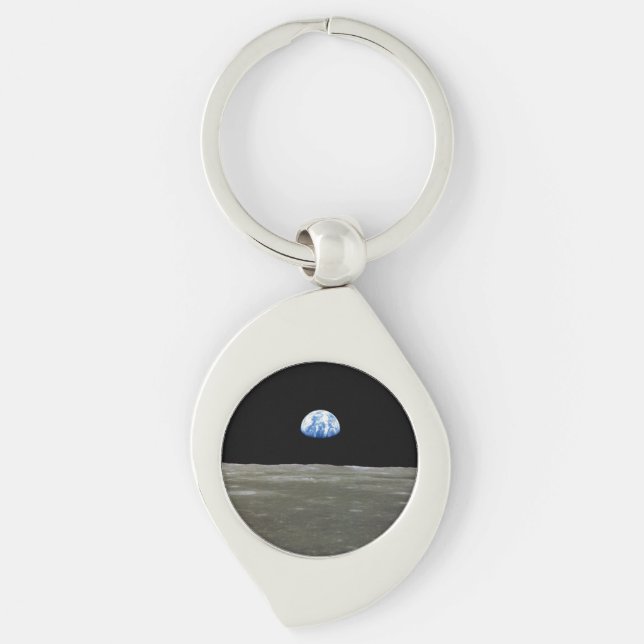 Porte-clés La Terre de Lune dans l'espace noir (Devant)