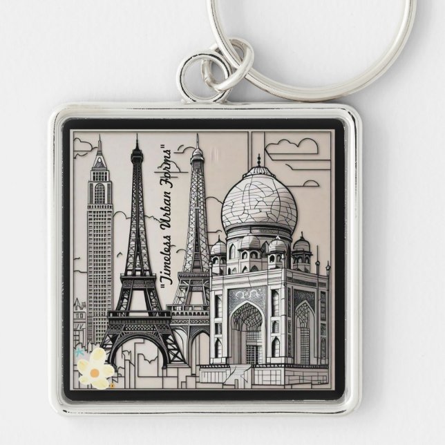 Porte-clés "La toile de la ville" (Devant)