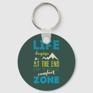 Porte-clés La vie commence la copie inspirée de typographie