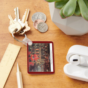 Porte-clés La vie d'un pompier, pompiers vintage luttant cont