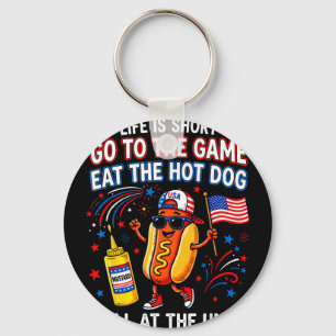 Porte-clés La vie est courte allez au match manger le hot dog