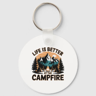 Porte-clés La vie est meilleure au feu de camp drôle campeur