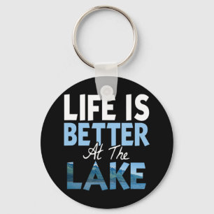Porte-clés La vie est meilleure au lac T Shirt Pêche Bateau
