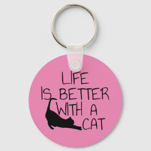 Porte-clés La Vie Est Meilleure Avec Un Chat