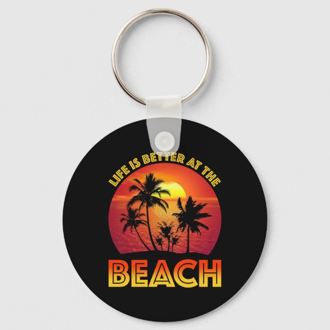 Porte-clés La Vie Est Mieux À La Plage (Recto)