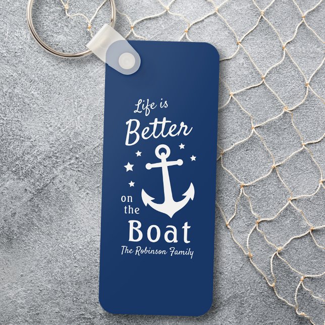 Porte-clés La Vie Est Mieux Sur Le Bateau Nautique Nom De Fam (Créateur téléchargé)