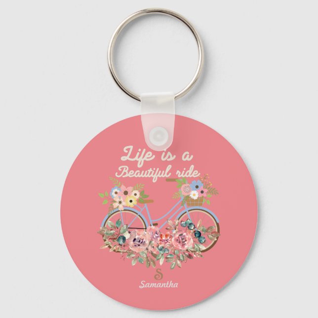 Porte-clés La vie est une belle balade citations Printemps Fl (Recto)