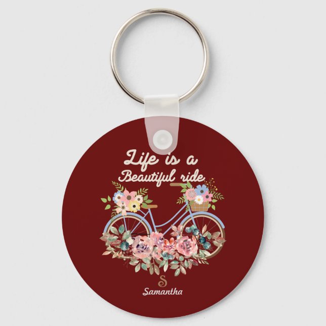 Porte-clés La vie est une belle balade citations Printemps Fl (Recto)