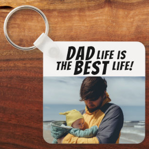 Porte-clés La vie papa est la meilleure vie Photo de famille