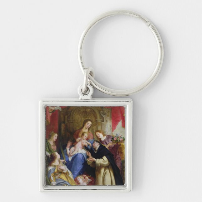 Porte-clés La Vierge offrant le chapelet (Devant)