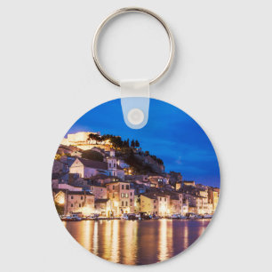 Porte-clés La ville croate de Sibenik la nuit