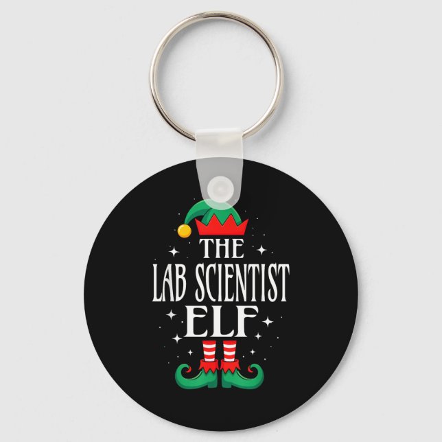 Porte-clés Lab Scientist Elf Job Title Funny Christmas Matchi (Recto)