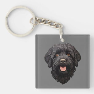 Porte-clés Labradoodle Chien noir