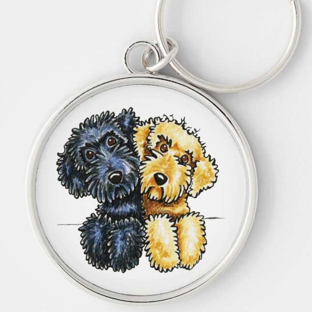 Porte-clés Labradoodles Jaune Noir Linked Up (Devant)