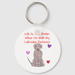 Porte-clés Labrador Chocolate Life Is Just Better Keychain
