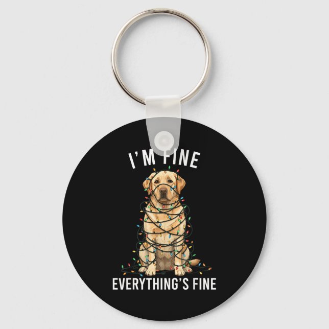 Porte-clés Labrador Retriever Christmas I'm Fine Everything I (Recto)