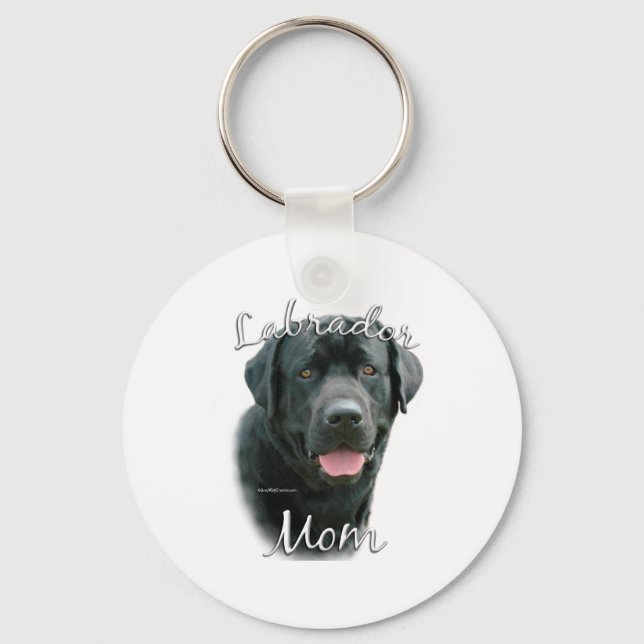 Porte-clés Labrador Retriever (noir) Maman 2 (Recto)