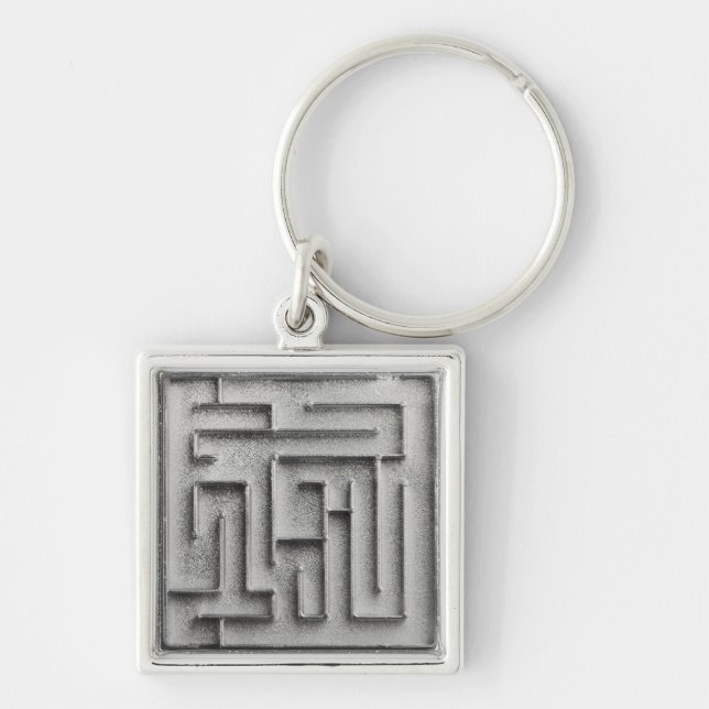 Porte-clés Labyrinthe argenté (Devant)