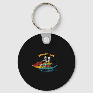 Porte-clés Lac Dewart Indiana Squelette Drôle Jet Ski Rétro