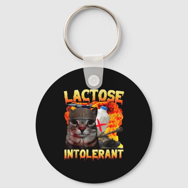 Porte-clés Lactose Intolerant Silly Cat Meme Funny Saying Cat (Recto)