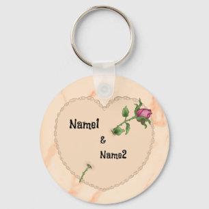 Porte-clés Lacy Heart Rose