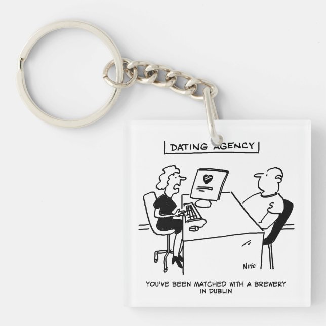 Porte-clés L'agence de rencontres s'associe à une brasserie (Devant)