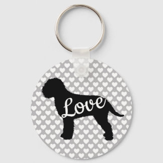 Porte-clés Lagotto Love Back & White Avec Coeurs