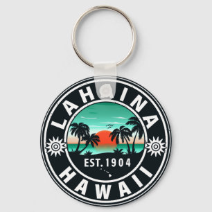 Porte-clés Lahaina Hawaii Beach Retro Sunset Souvenir 60s