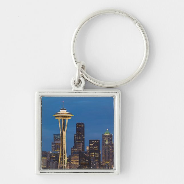 Porte-clés L'aiguille de l'espace et Seattle du centre (Devant)