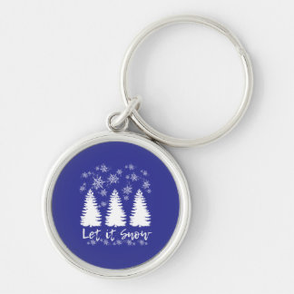 Porte-clés Laisser l'impression de toile étirée à la neige