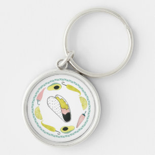 Porte-clés Laissez-nous taco au sujet de cercle d'élément de