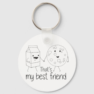 Porte-clés Lait et biscuits Meilleurs amis BFF Friendship Art